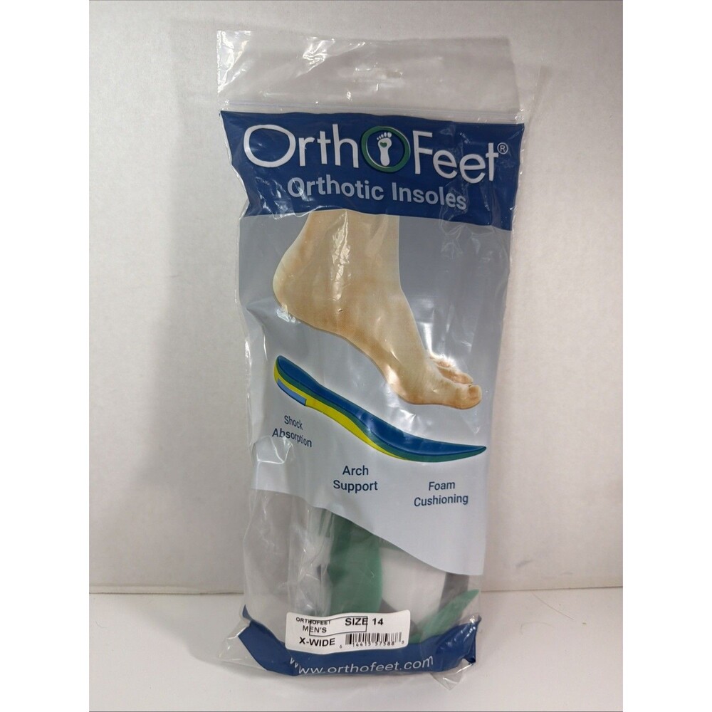 Orthofeet Men's Orthotic Insoles SZ 14 X WIDE & Arch Support Booster EXTRA WIDE